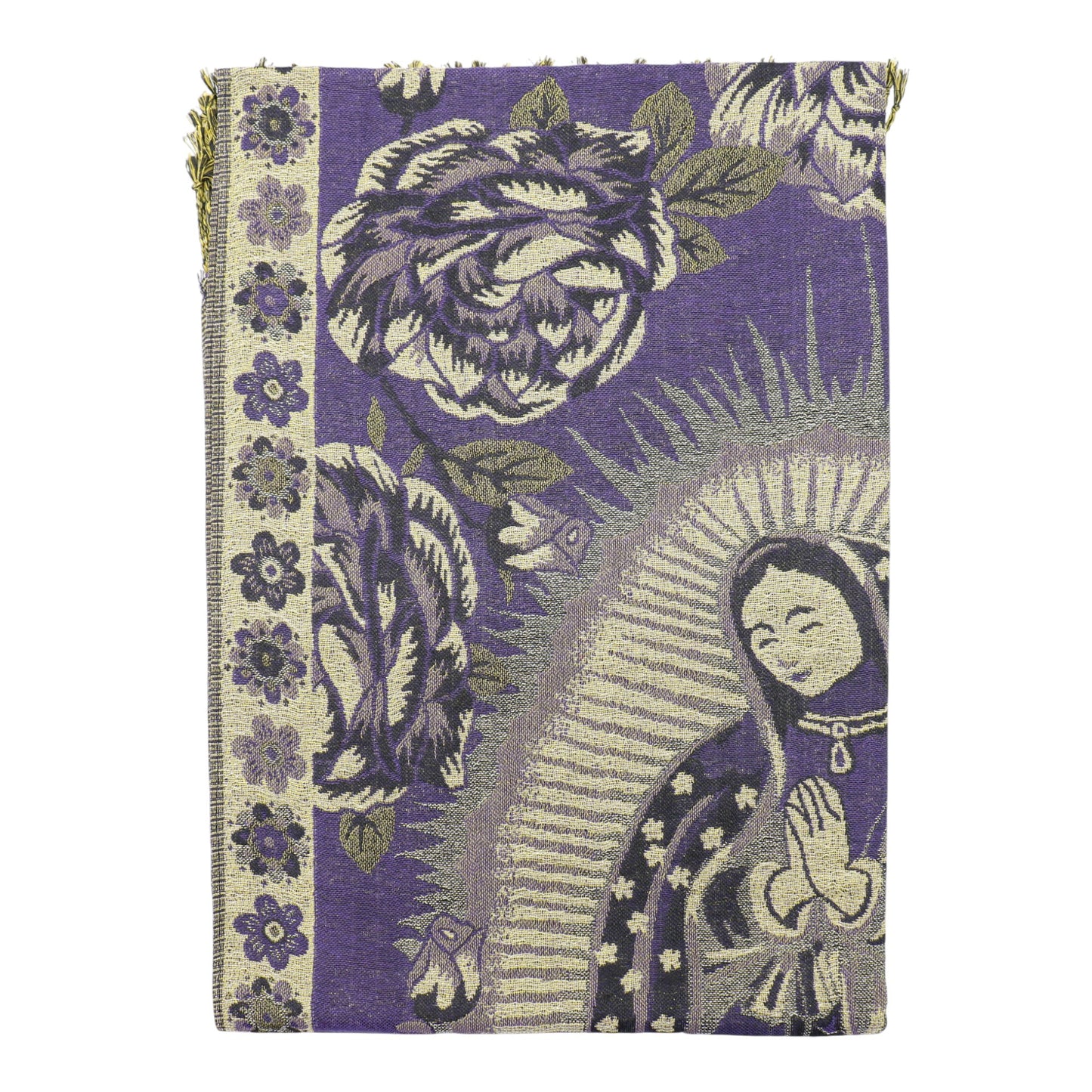 Metallic Pashmina Our Lady of Guadalupe SCF5920-11 (12PC)