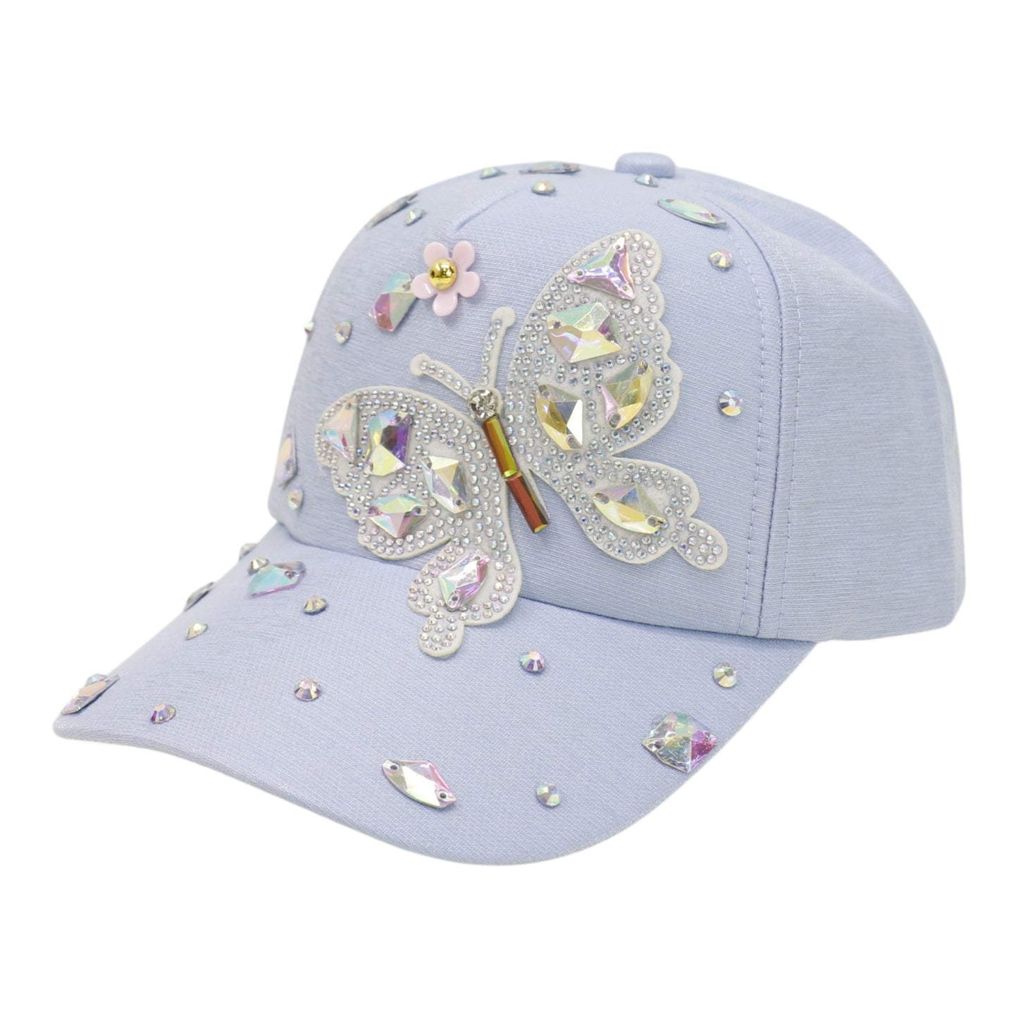 Bling Rhinestone Butterfly Baseball Cap HA6323-37.  (12PC)