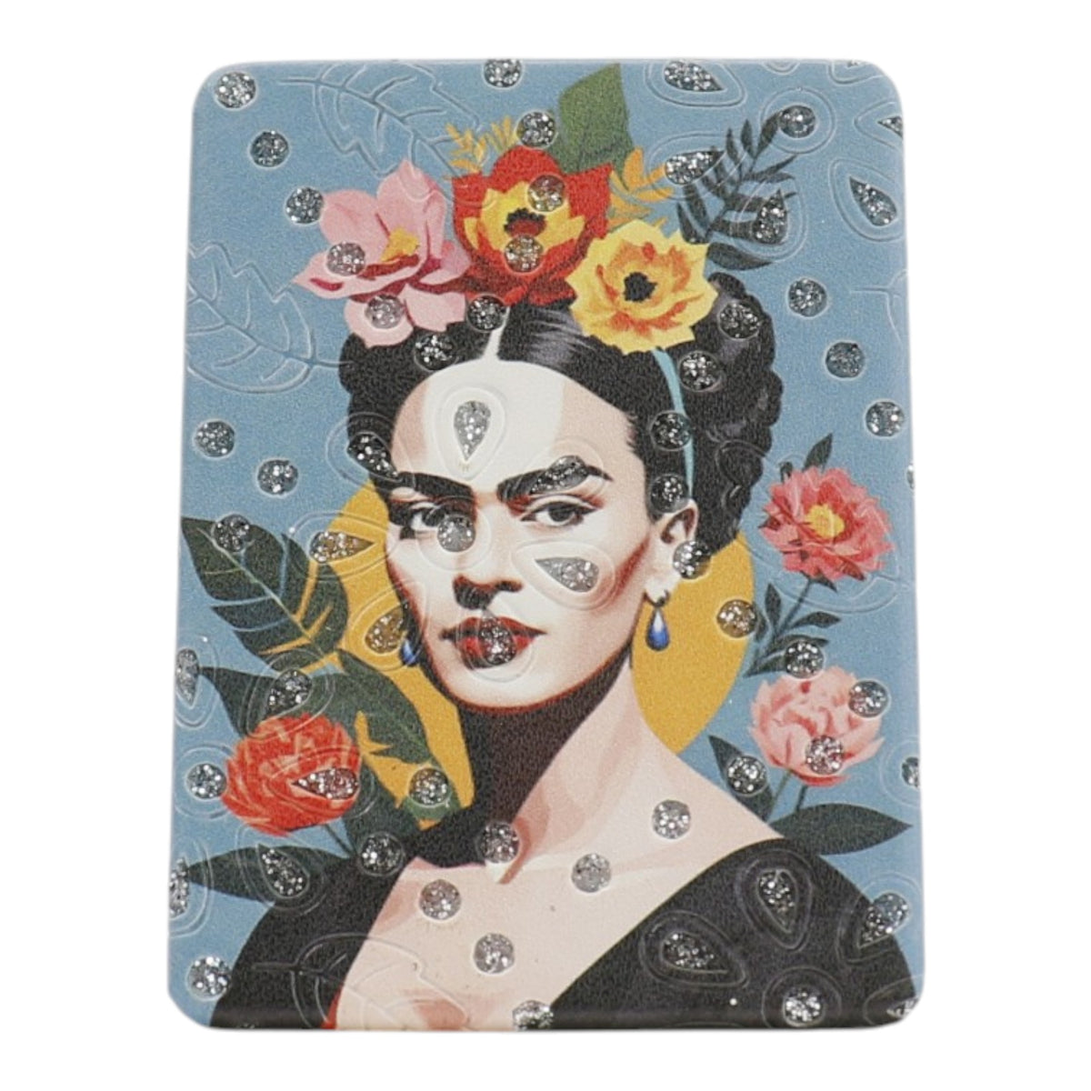 Frida Kahlo Rectangular Glitter Compact Makeup Mirror JM6423-10 (12PC)