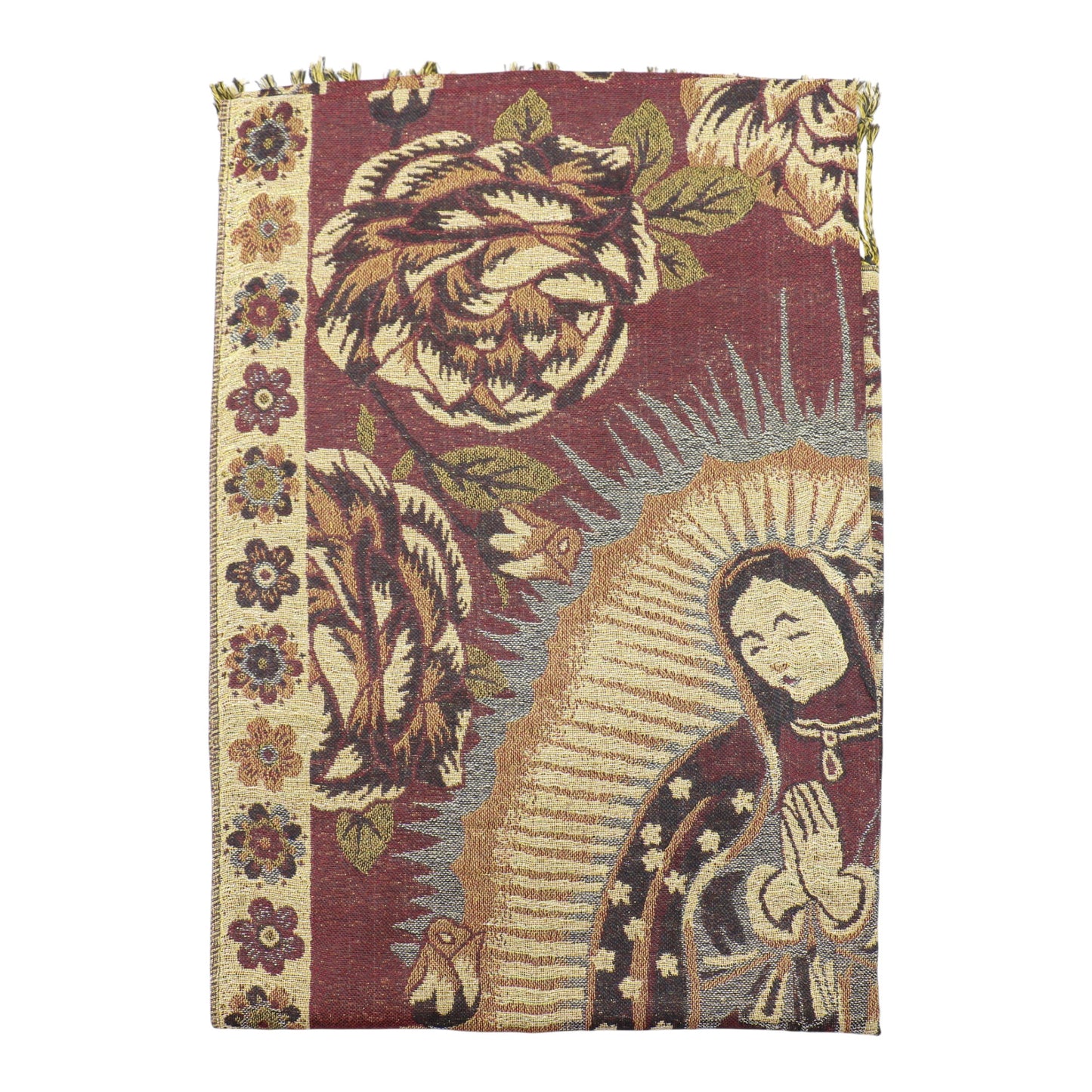 Metallic Pashmina Our Lady of Guadalupe SCF5920-11 (12PC)