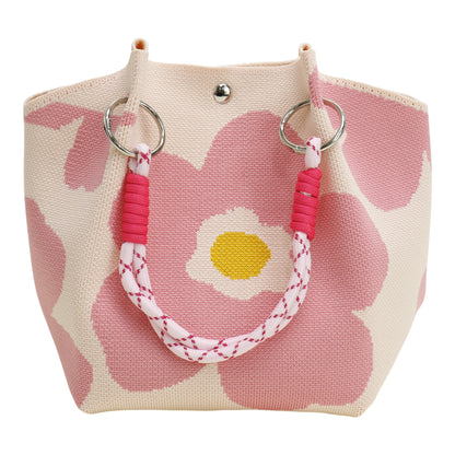 Flower Pattern Women's Knitted Bucket Bag SS51116-23 (3PC)