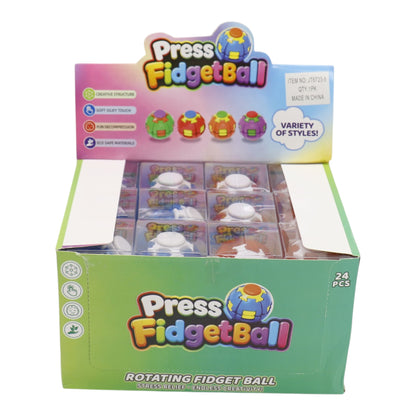 Press to Spin Fidget Spinner HelixCore Rotating Stress Ball Fidget Toy JT6723-5 (24PC)