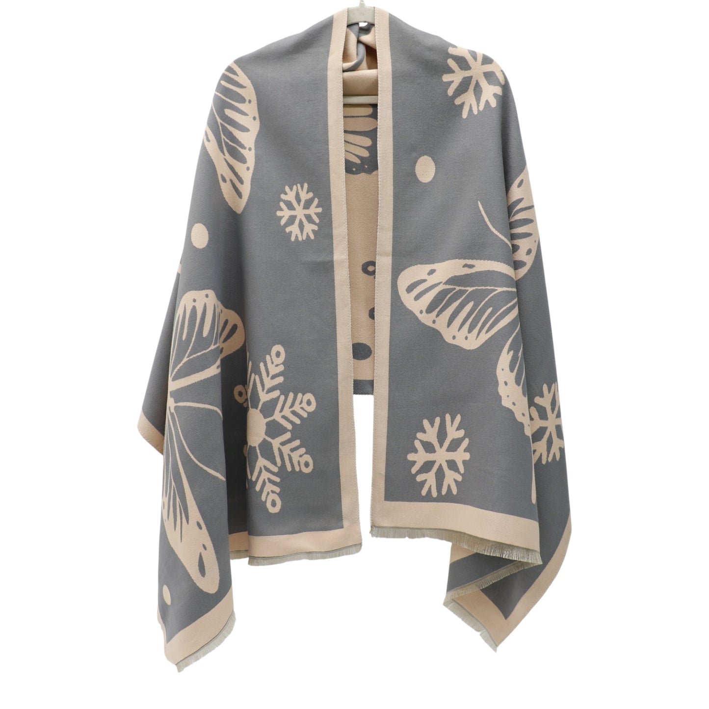 Cashmere Feel Winter Reversible Butterfly Snowflake patten Scarves SCF4902-2 (12PC)