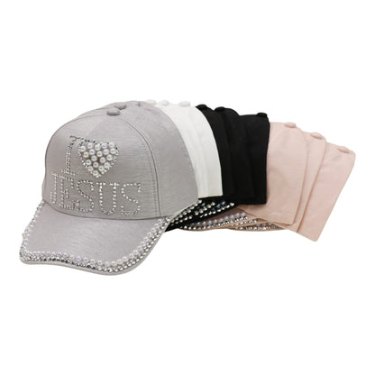 Bling Rhinestone I Love Jesus Cap HA6323-10 (12PC)