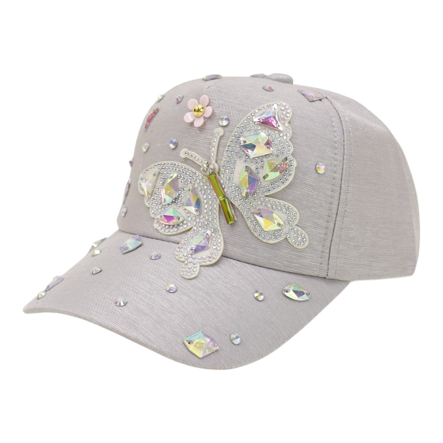 Bling Rhinestone Butterfly Baseball Cap HA6323-37.  (12PC)