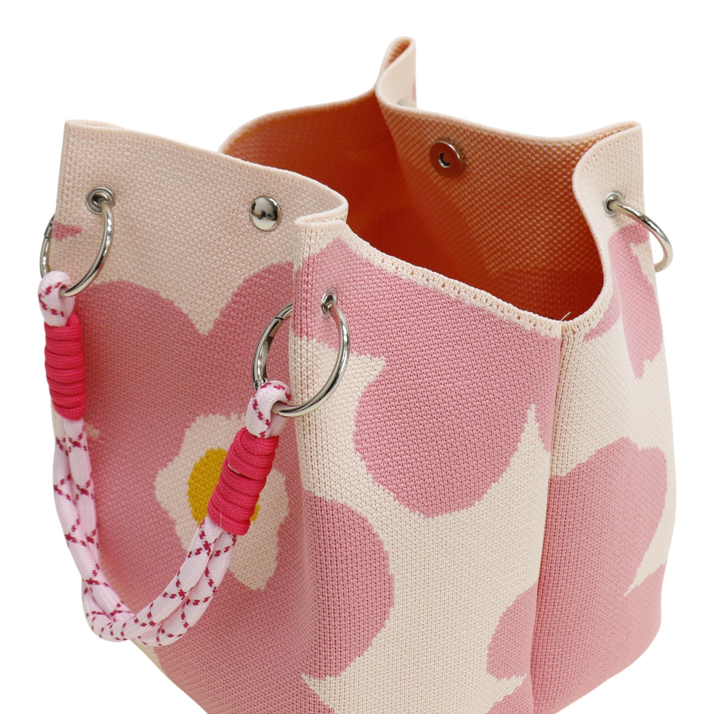 Flower Pattern Women's Knitted Bucket Bag SS51116-23 (3PC)