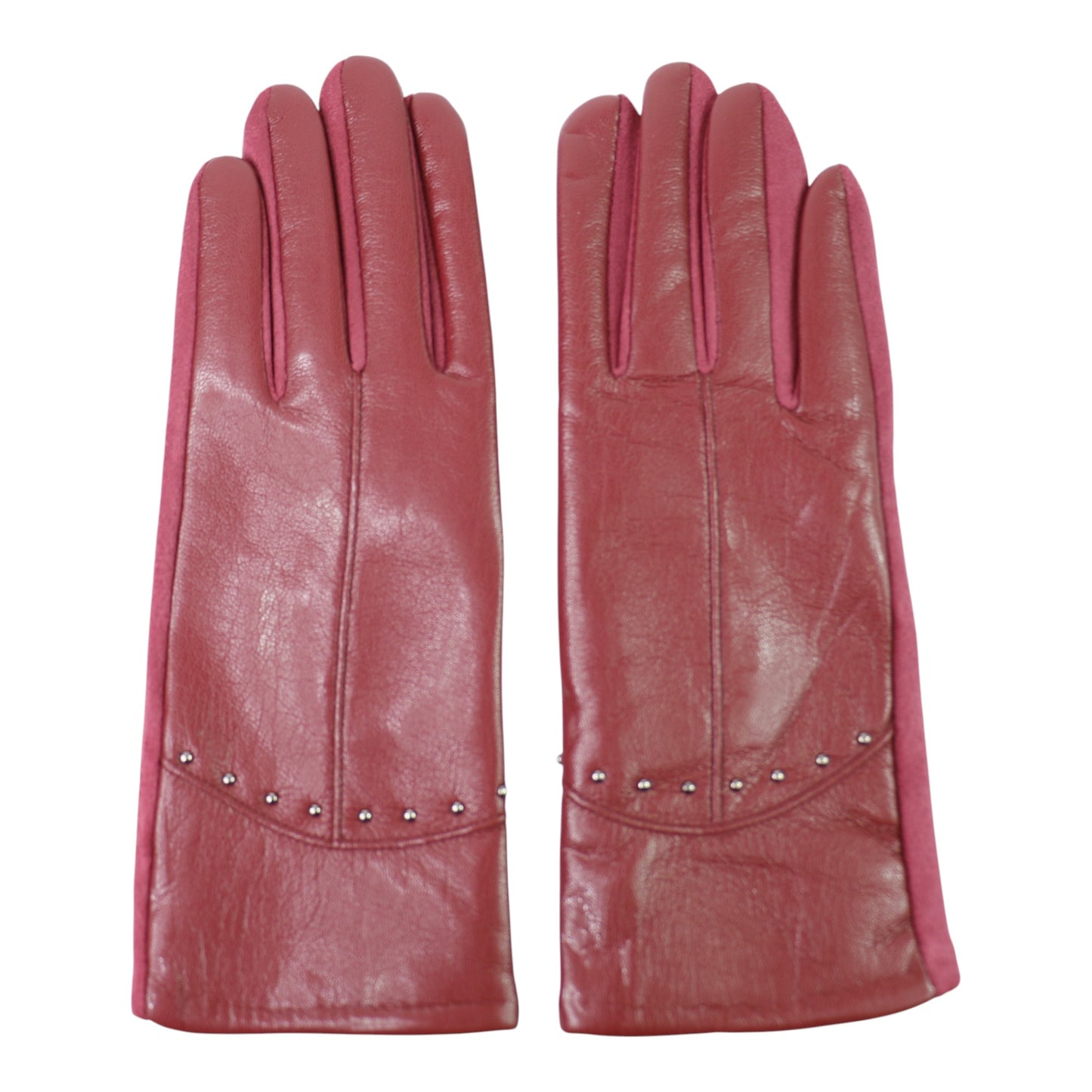 Women's Faux Leather Rhinestone Decor Gloves GL179. (12PAIR)