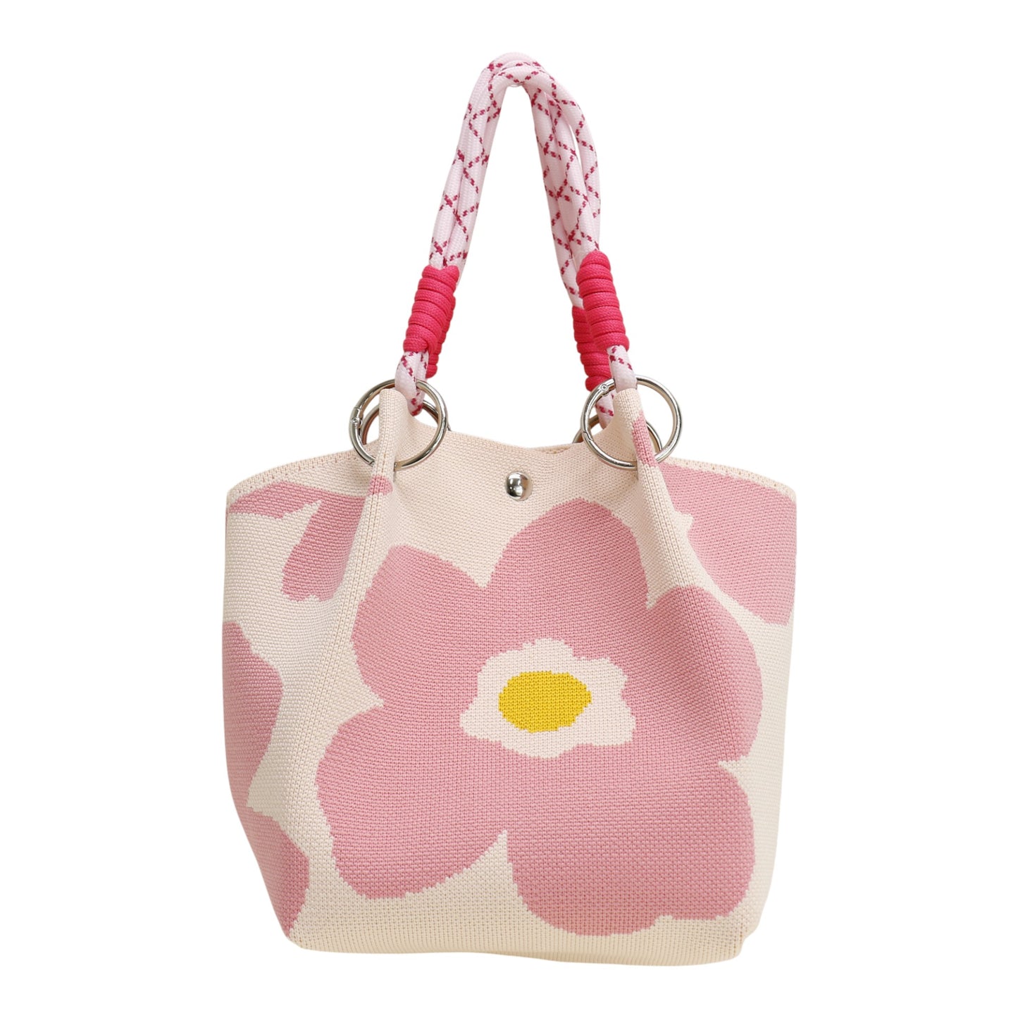 Flower Pattern Women's Knitted Bucket Bag SS51116-23 (3PC)