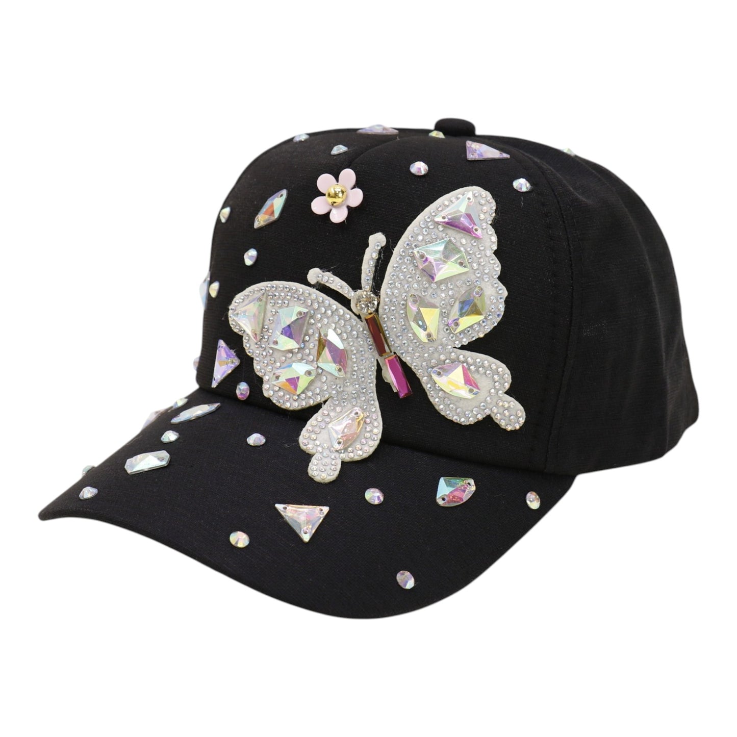 Bling Rhinestone Butterfly Baseball Cap HA6323-37.  (12PC)