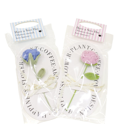 Handmade Crochet Roses Colorful Artificial Knit Flower SS51124-19 (12PC)