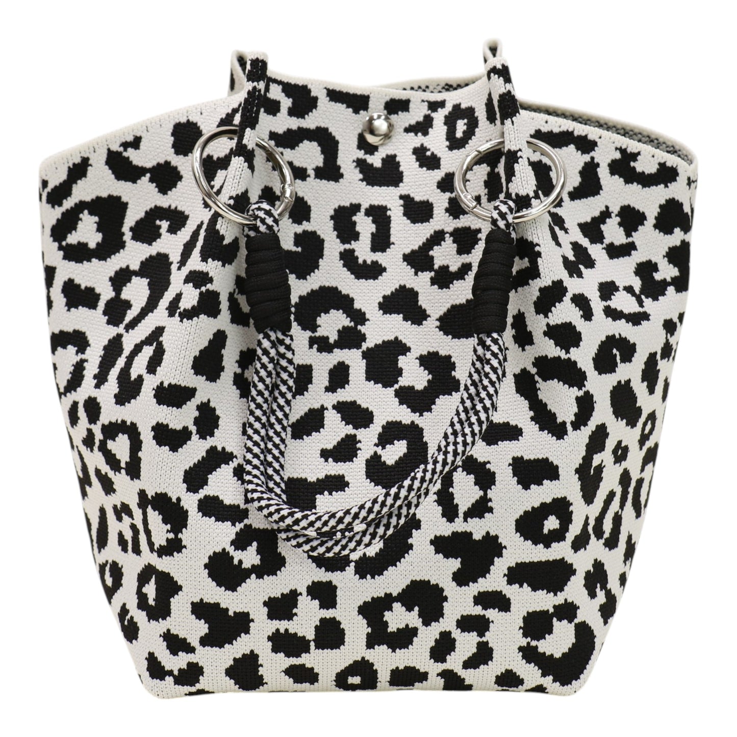 leopard Pattern Cord Strap Knitted Tote Bag SS51116-47(12PC)