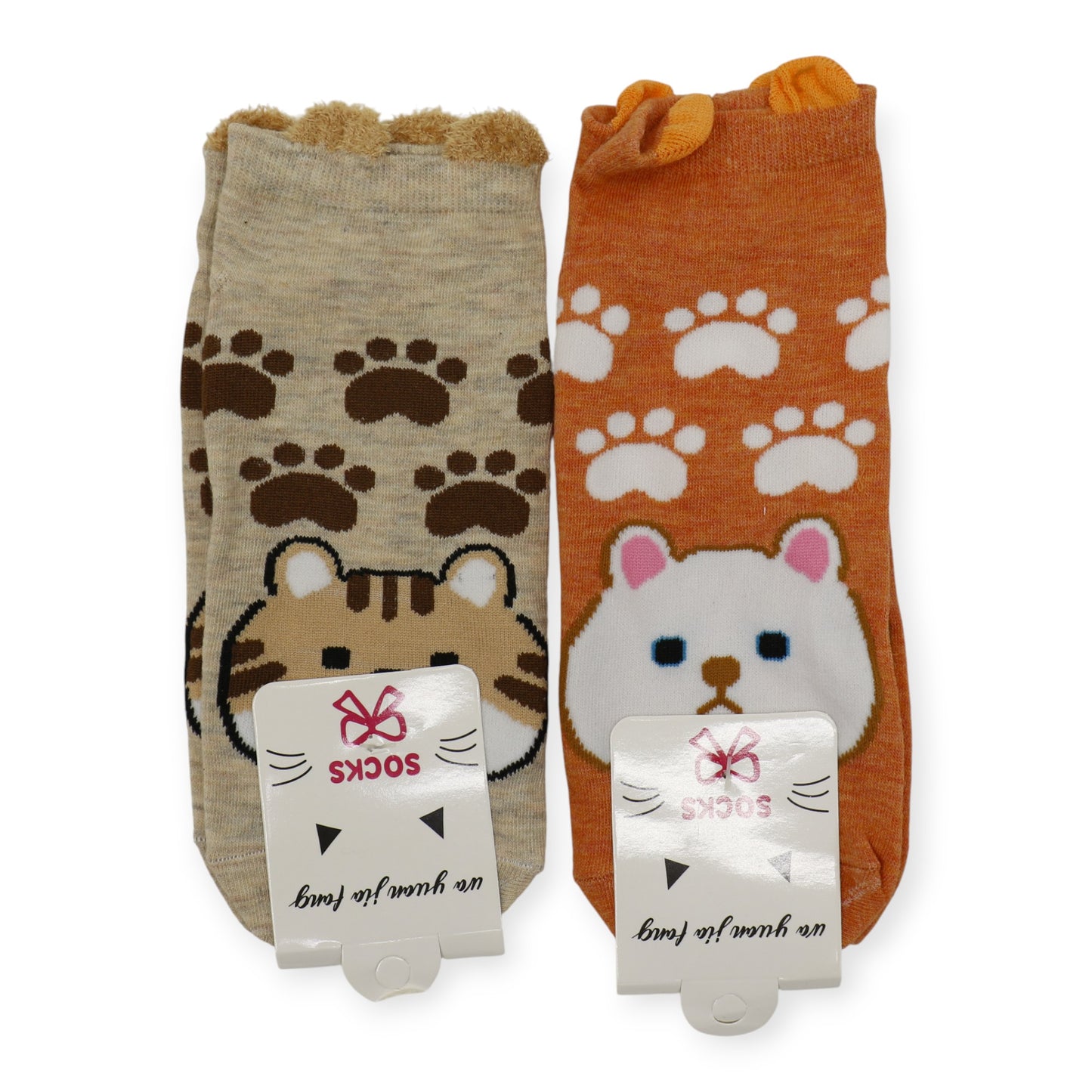 Women's Cute Cat Paw Cartoon Socks SS3517-3. (12PC)