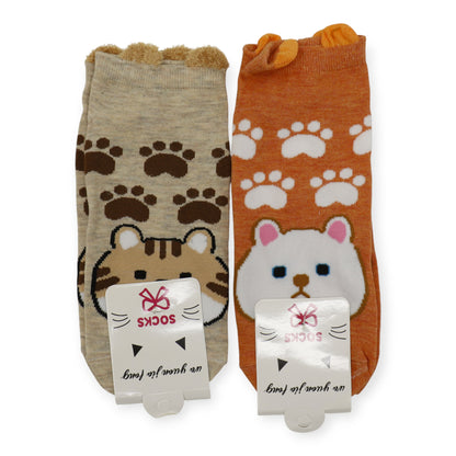 Women's Cute Cat Paw Cartoon Socks SS3517-3. (12PC)