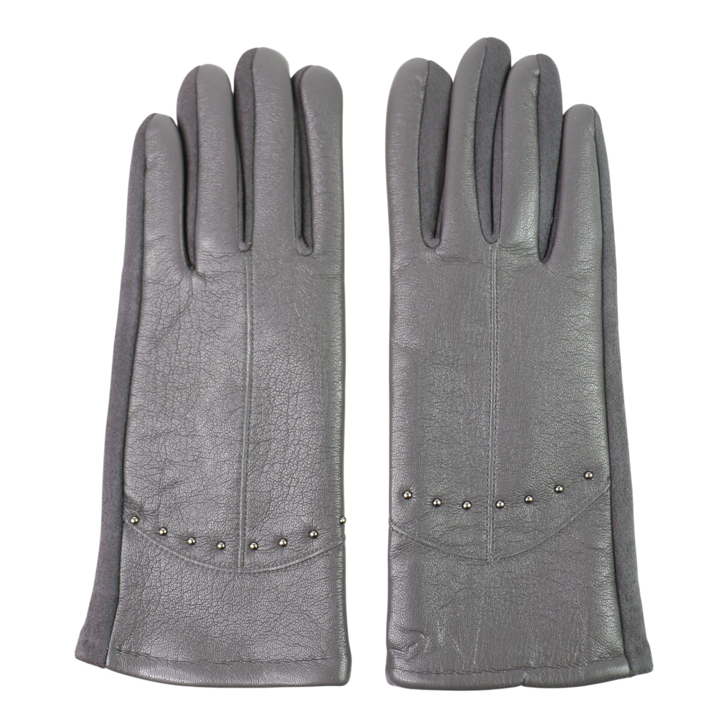 Women's Faux Leather Rhinestone Decor Gloves GL179. (12PAIR)
