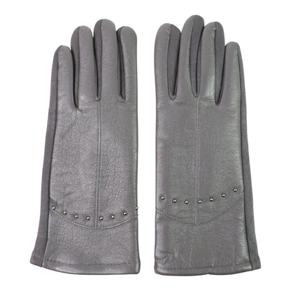 Women's Faux Leather Rhinestone Decor Gloves GL179. (12PAIR)