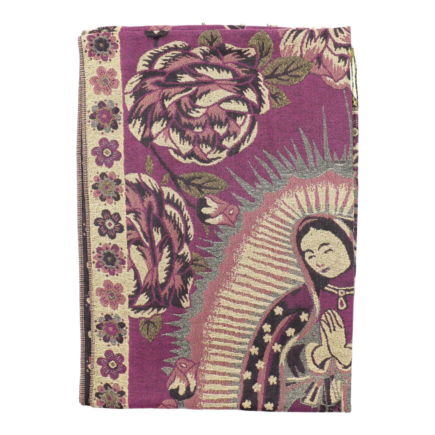 Metallic Pashmina Our Lady of Guadalupe SCF5920-11 (12PC)