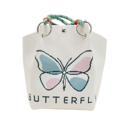 Butterfly Pattern Cord Strap Knitted Tote  Bag SS51118-1. (12PC)
