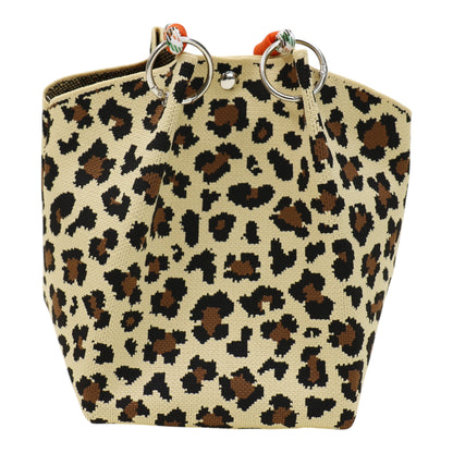 leopard Pattern Cord Strap Knitted Tote Bag SS51116-47(12PC)