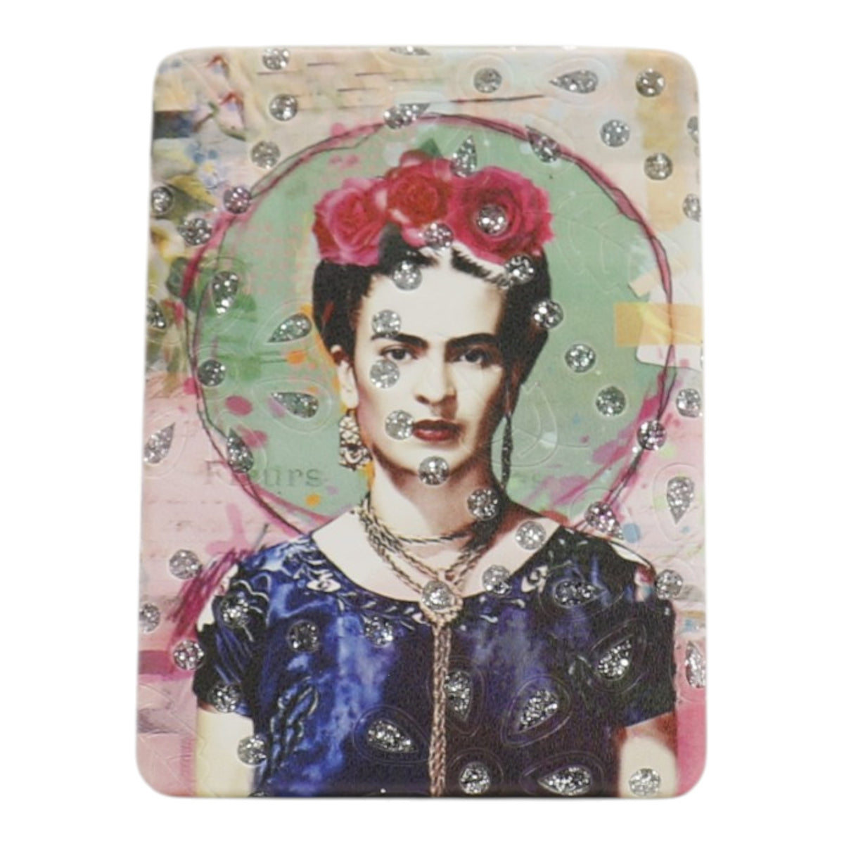 Frida Kahlo Rectangular Glitter Compact Makeup Mirror JM6423-10 (12PC)