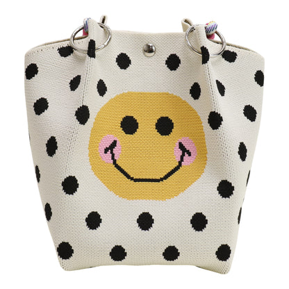 Smiley Face Pattern Knitted Tote Bag SS51118-38(3PC)
