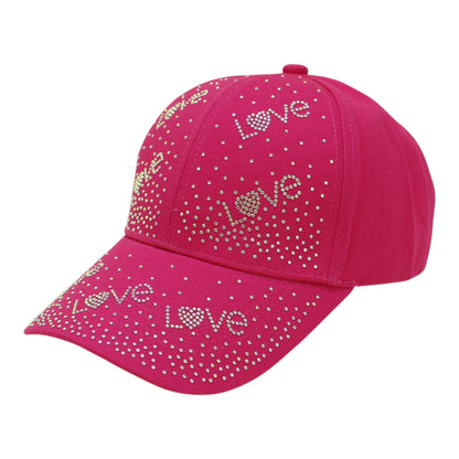 Women's LOVE Rhinestone Studded CAP HA6323-34 (12PC)