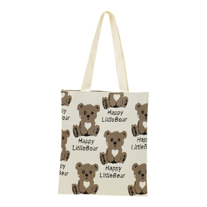 Cute Bear Pattern Knitted Tote Shoulder Bag JB6113-1 (12PC)