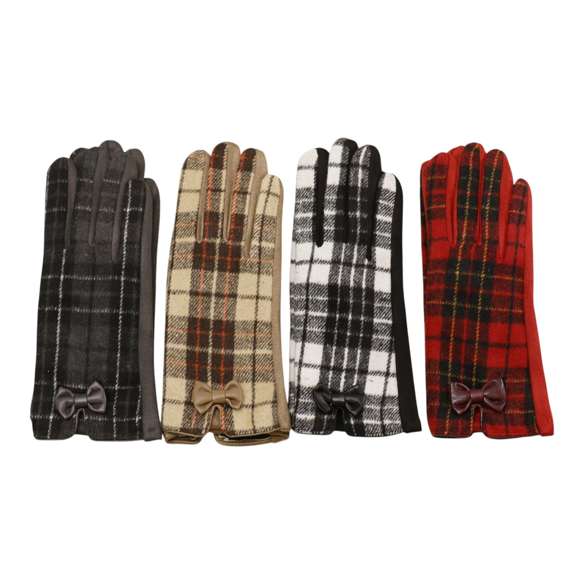 Women's Plaid Gloves Touch Screen Gloves  GL6830-9 (12PAIR)