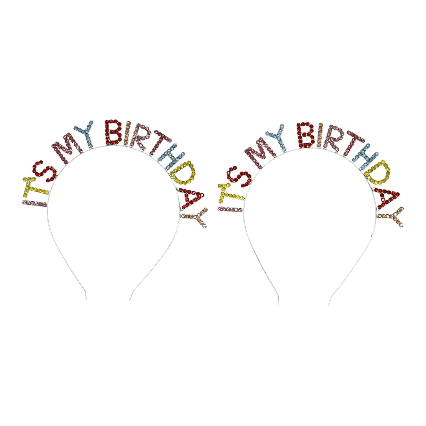 Iron Alloy Rhinestone It's My Birthday Head Band HB102 (12pc)