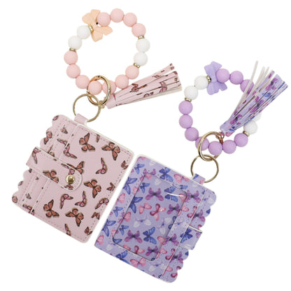 Silicone Bracelet Leather Wallet Tassel JB6126-11 (12PC)