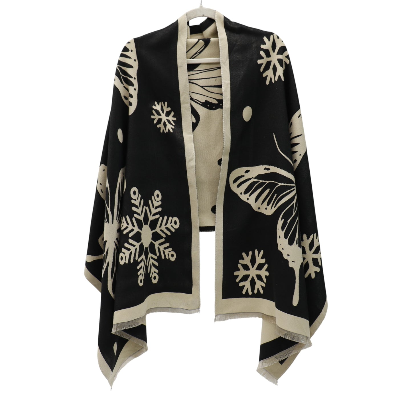 Cashmere Feel Winter Reversible Butterfly Snowflake patten Scarves SCF4902-2 (12PC)