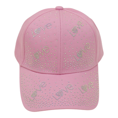 Women's LOVE Rhinestone Studded CAP HA6323-34 (12PC)