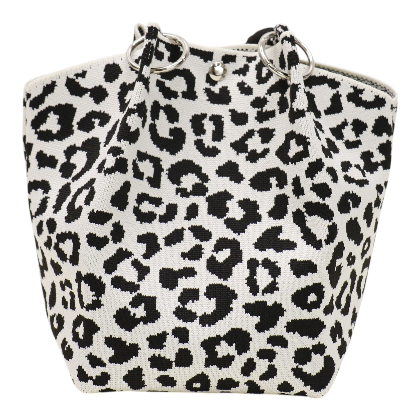 leopard Pattern Cord Strap Knitted Tote Bag SS51116-47(12PC)