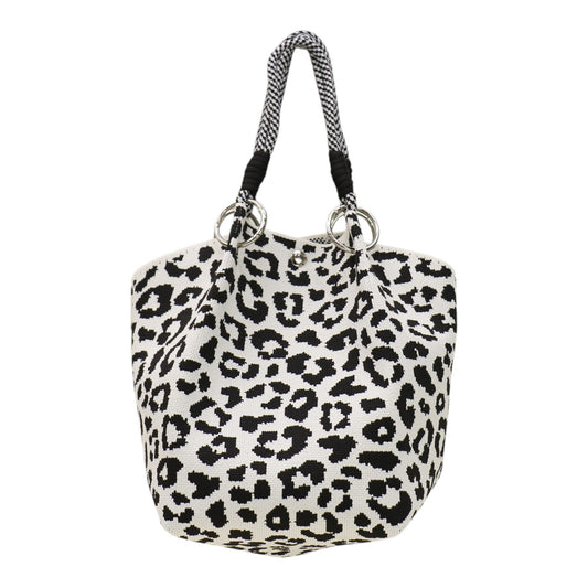 leopard Pattern Cord Strap Knitted Tote Bag SS51116-47(12PC)