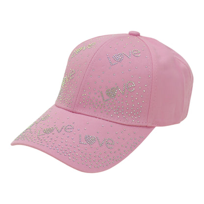 Women's LOVE Rhinestone Studded CAP HA6323-34 (12PC)