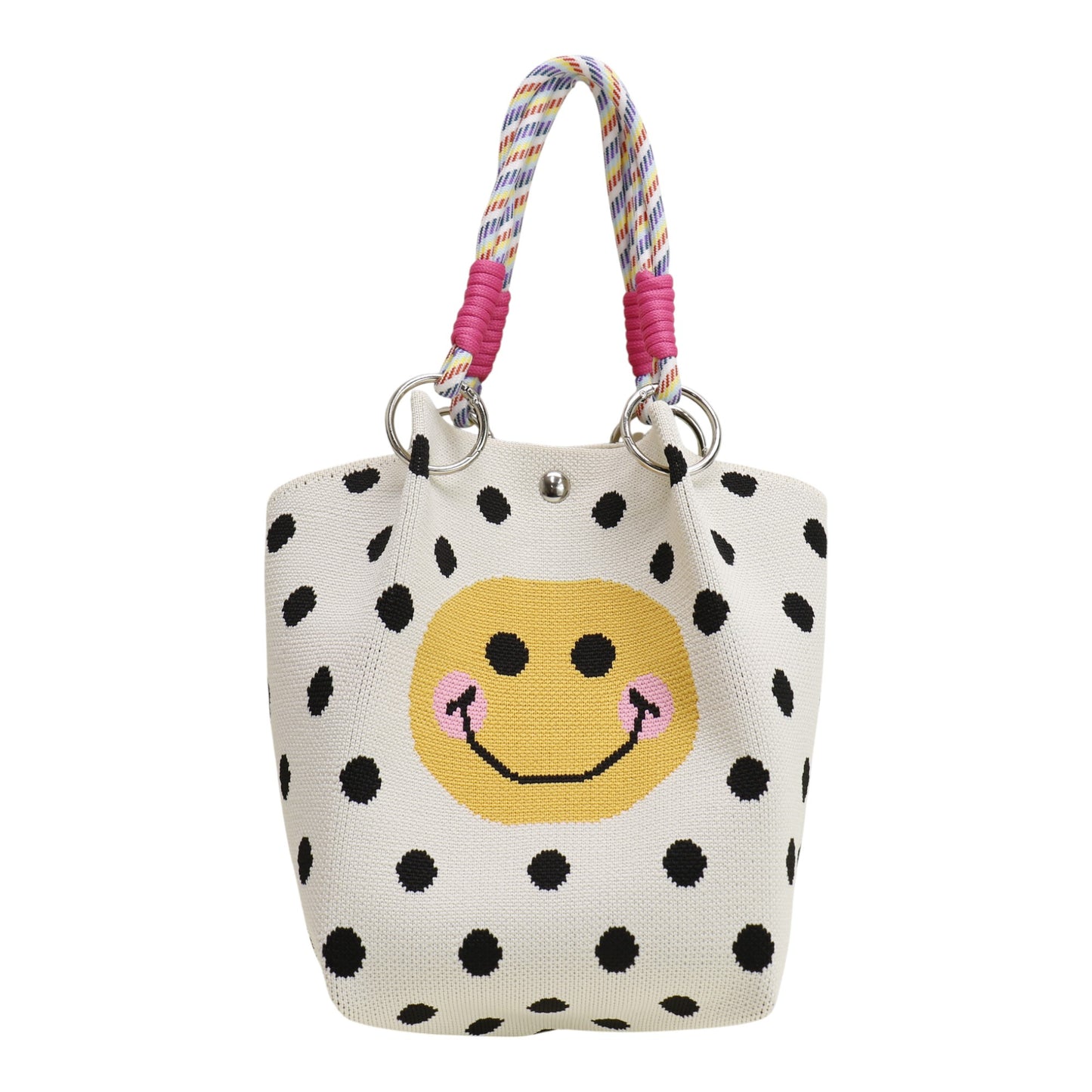 Smiley Face Pattern Knitted Tote Bag SS51118-38(3PC)