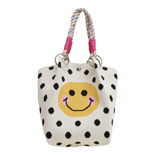Smiley Face Pattern Knitted Tote Bag SS51118-38(3PC)