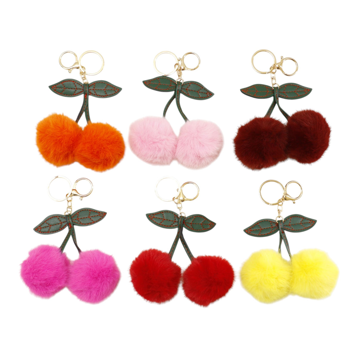 Pom Pom Cherry Key Chain JK6902-5 (12PC)