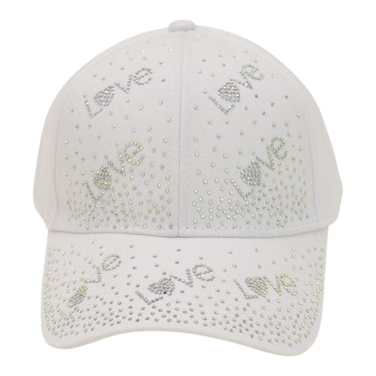 Women's LOVE Rhinestone Studded CAP HA6323-34 (12PC)