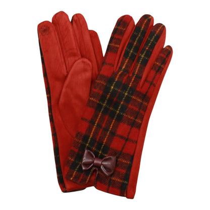 Women's Plaid Gloves Touch Screen Gloves  GL6830-9 (12PAIR)