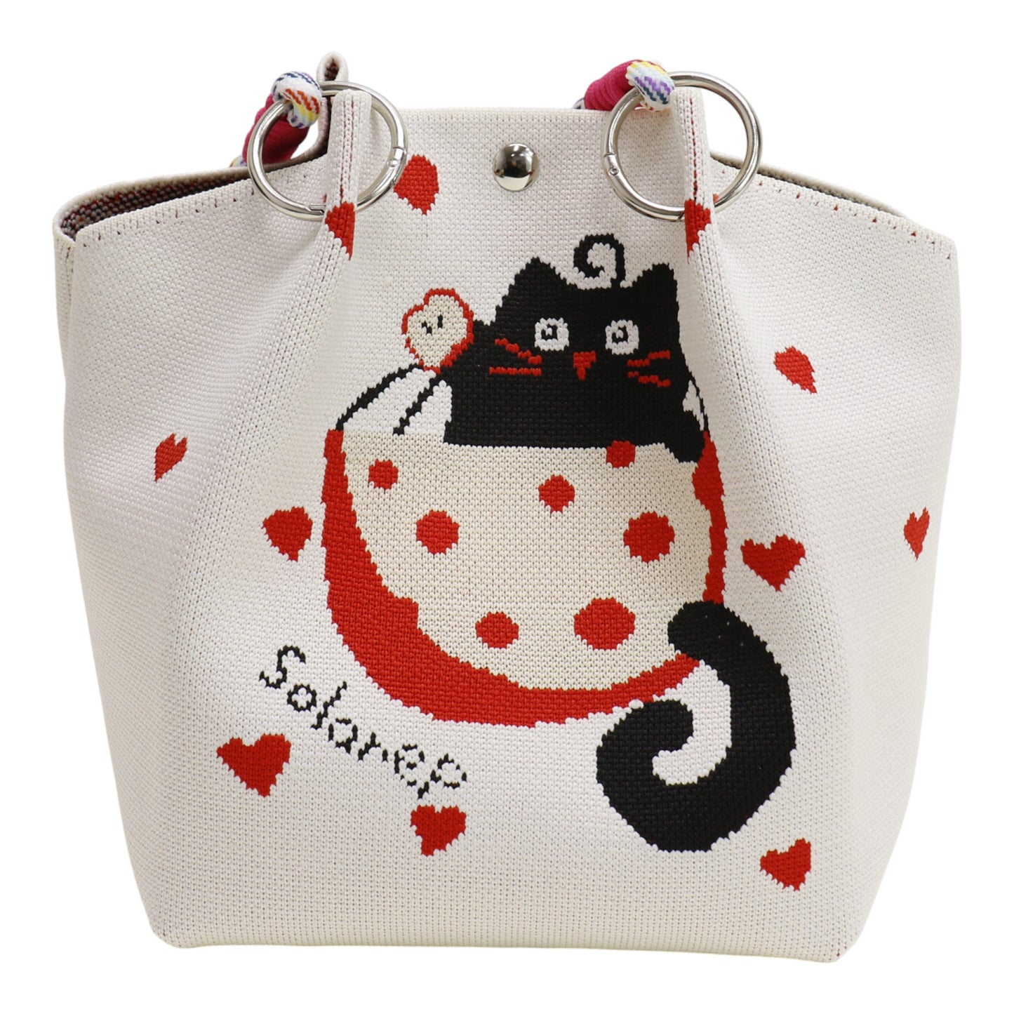 Cut Black Cat Knitted Tote Bag SS51118-10 (3PC)