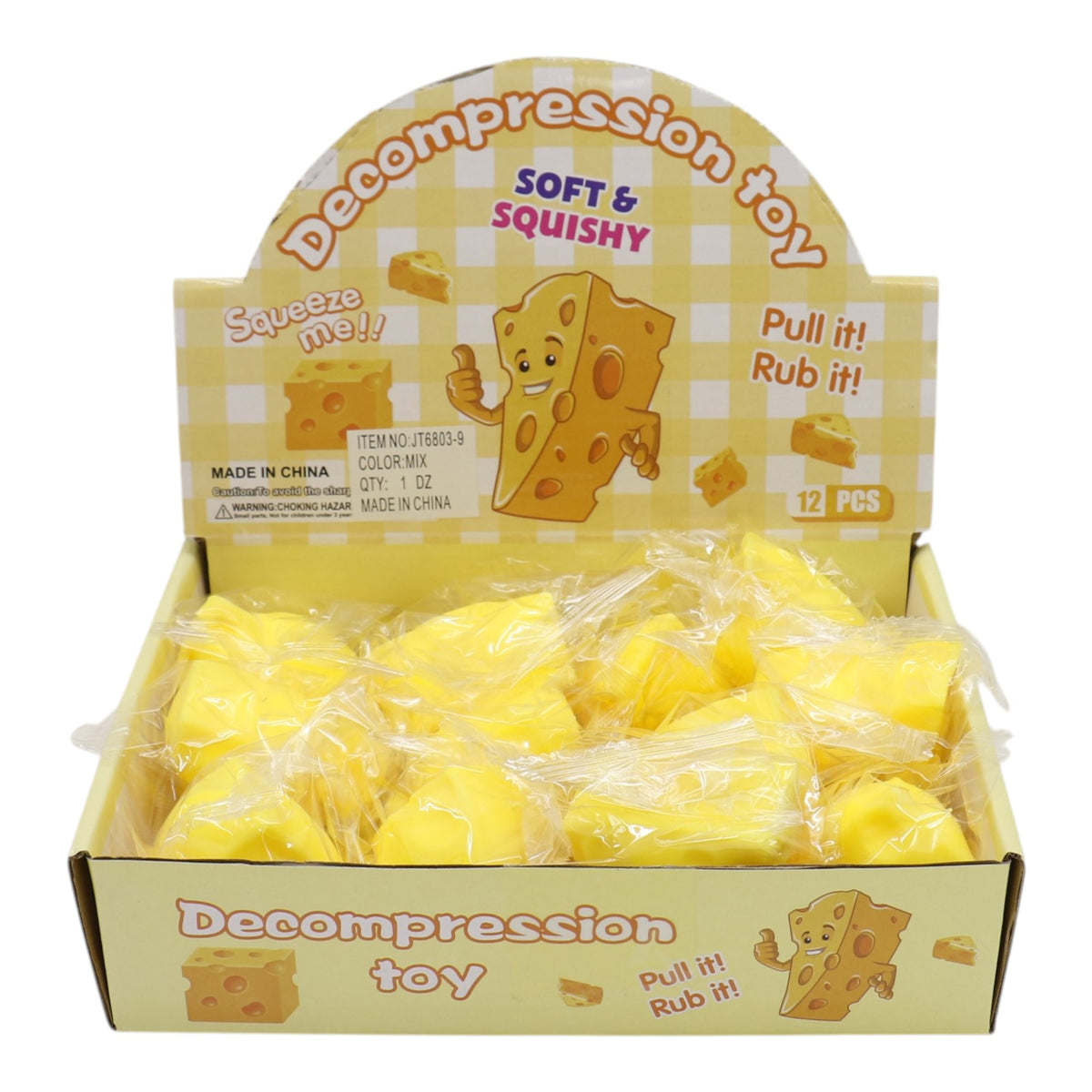 Mini triangle cheese squishy toy JT6803-9 (12PC)