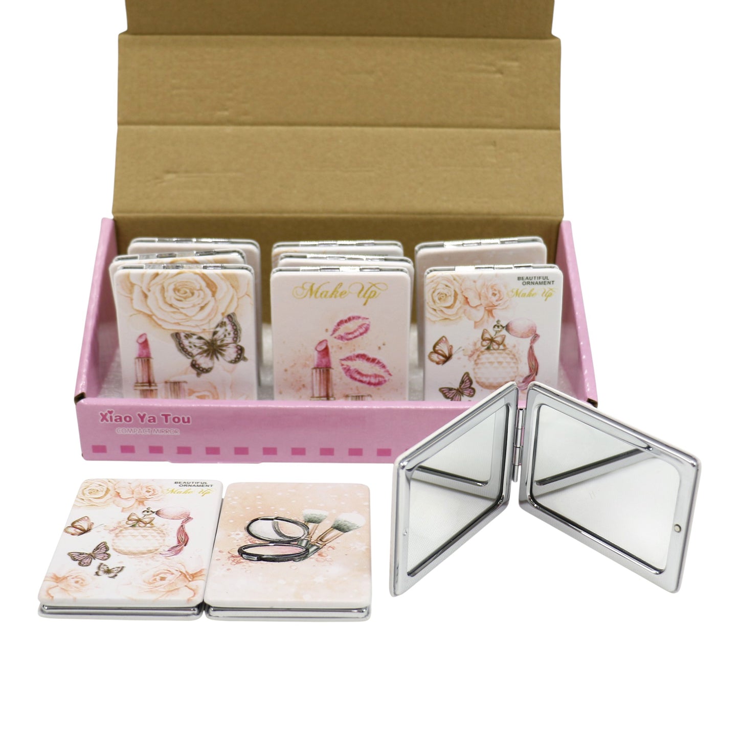 Butterfly Floral Beauty Makeup Compact Mirror JM5921-6 (12PC)