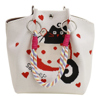 Cut Black Cat Knitted Tote Bag SS51118-10 (3PC)