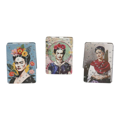 Frida Kahlo Rectangular Glitter Compact Makeup Mirror JM6423-10 (12PC)