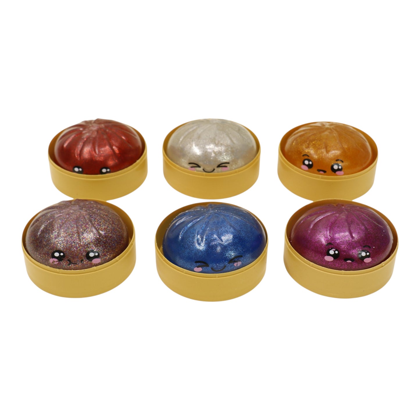 Glitter Jiggly Bun Squishy Dumpling JT6428-3 (12PC)