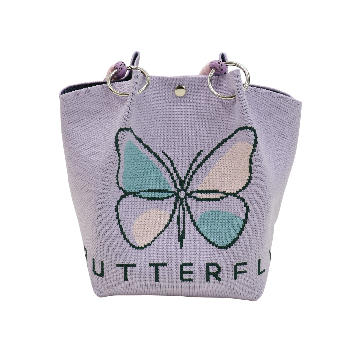 Butterfly Pattern Cord Strap Knitted Tote  Bag SS51118-1 (12PC)