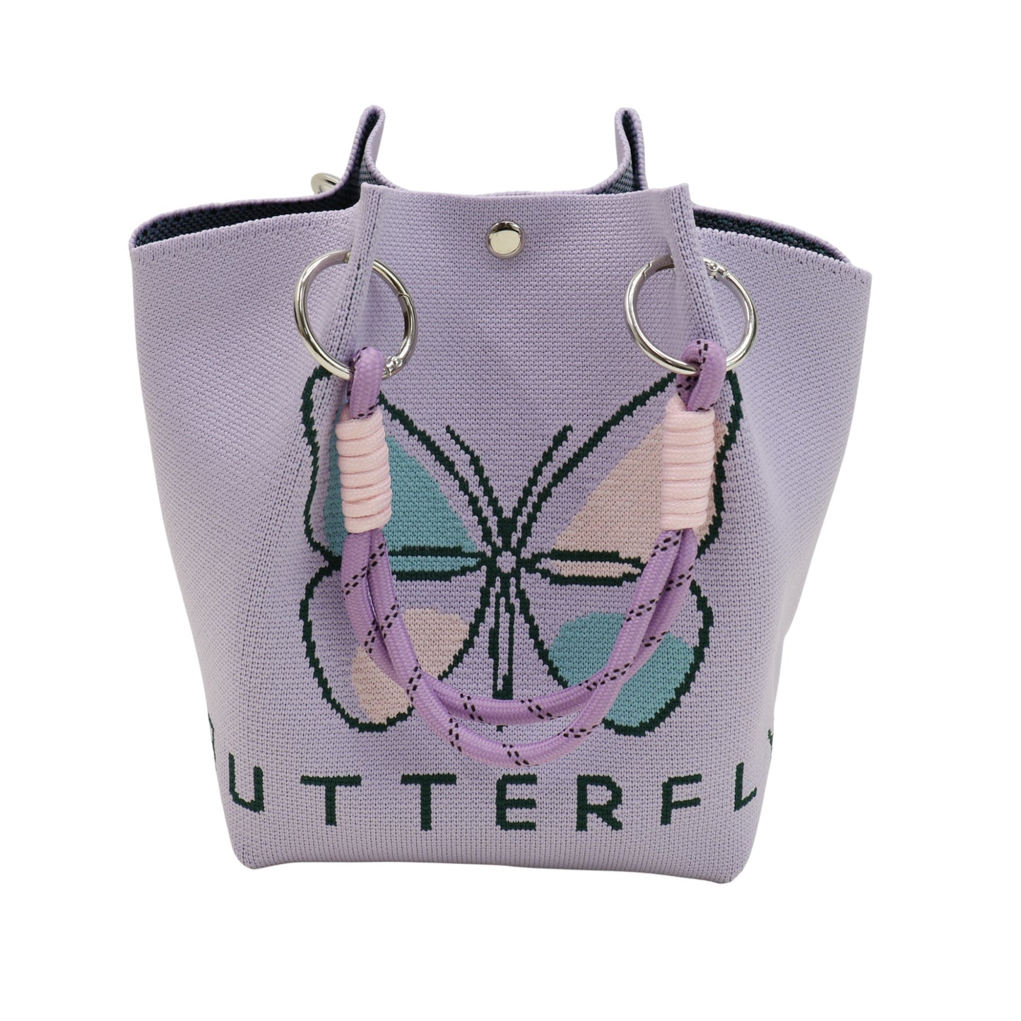 Butterfly Pattern Cord Strap Knitted Tote  Bag SS51118-1. (12PC)