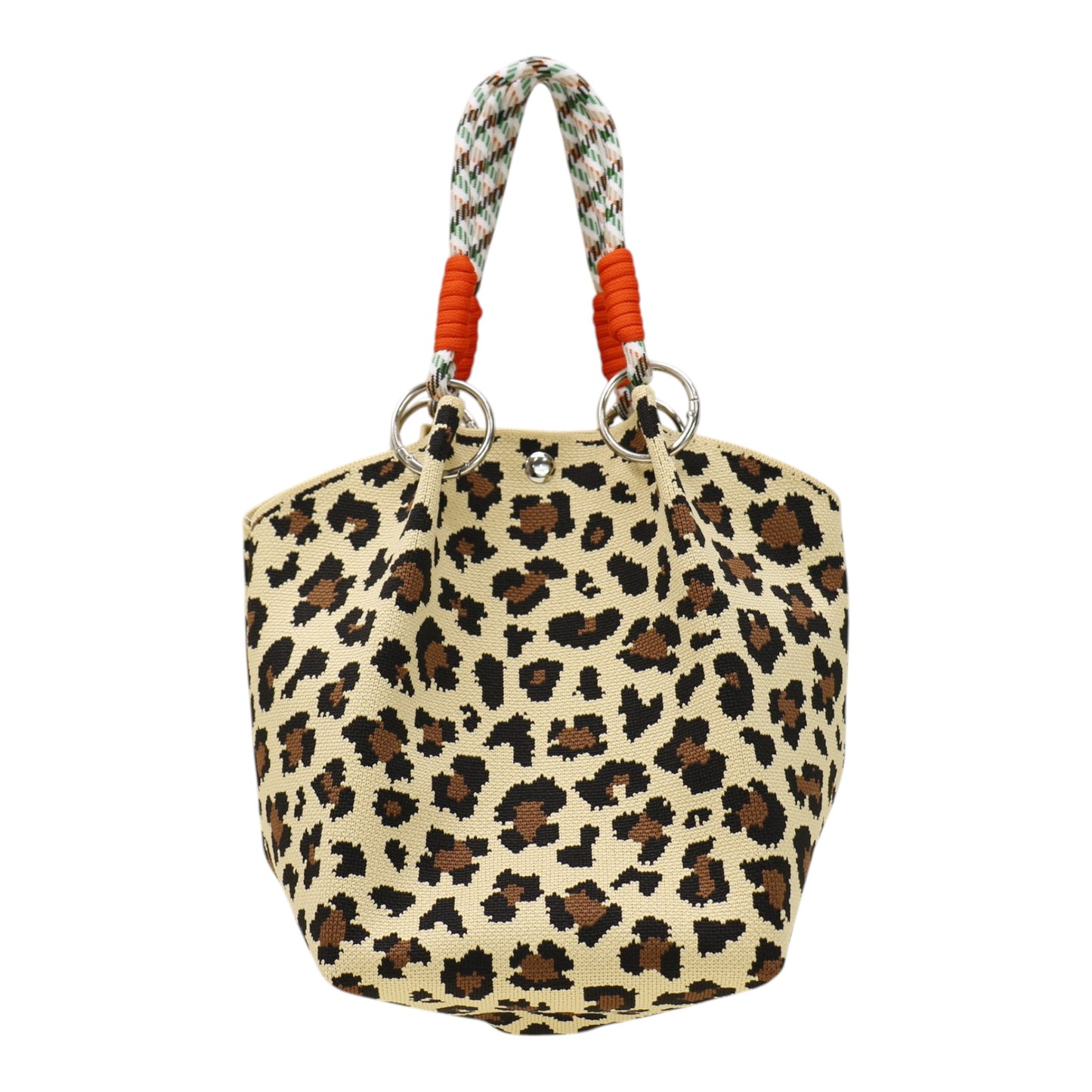 leopard Pattern Cord Strap Knitted Tote Bag SS51116-47(12PC)