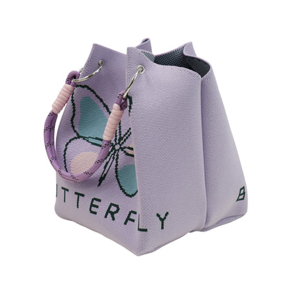 Butterfly Pattern Cord Strap Knitted Tote  Bag SS51118-1. (12PC)