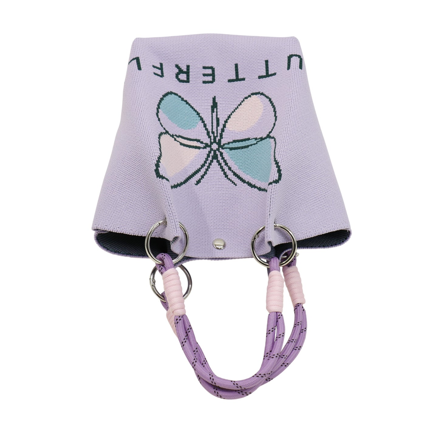 Butterfly Pattern Cord Strap Knitted Tote  Bag SS51118-1. (12PC)